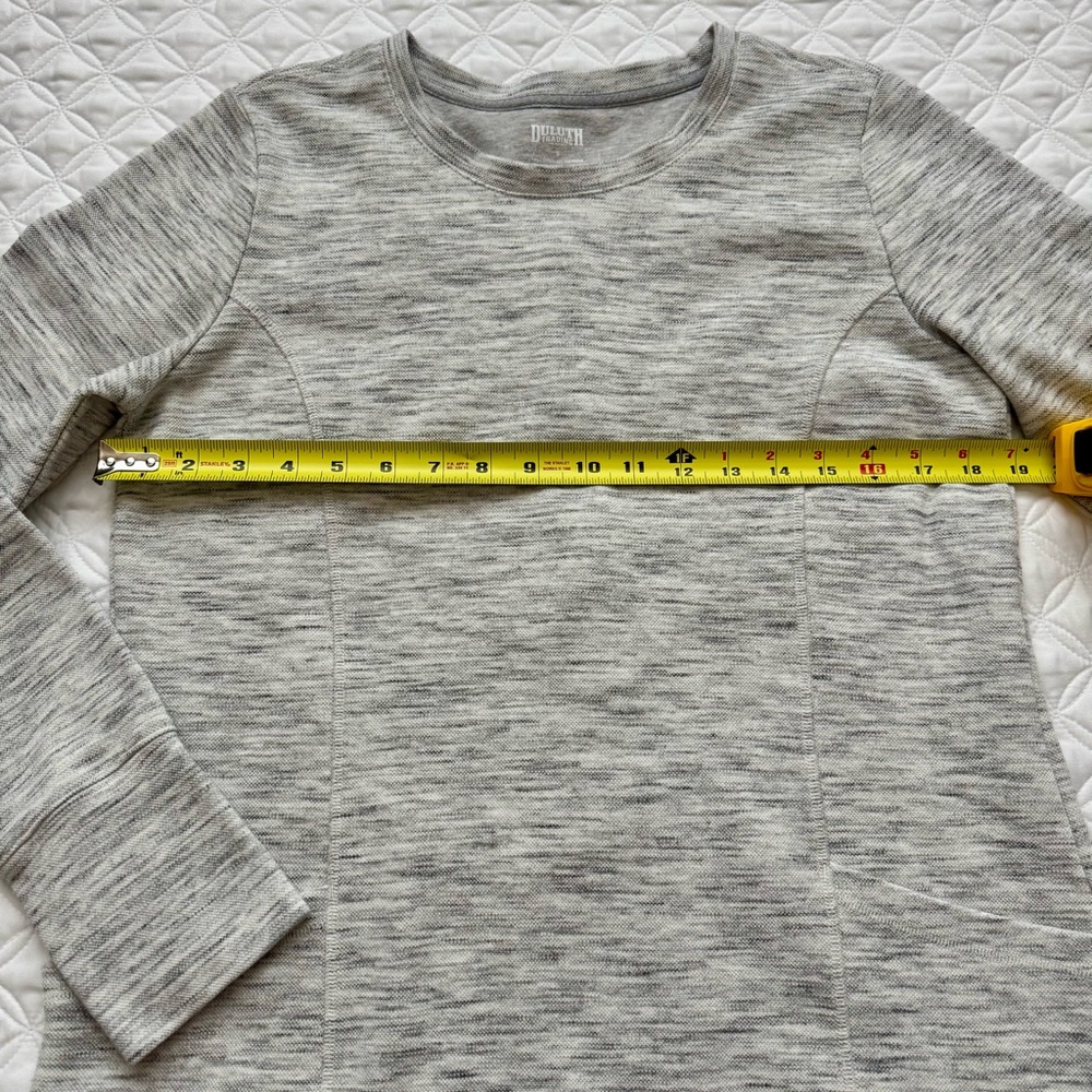 Duluth Trading Deux More Double Knit Crewneck Pocket Tunic Gray Size Small - Picture 9 of 12